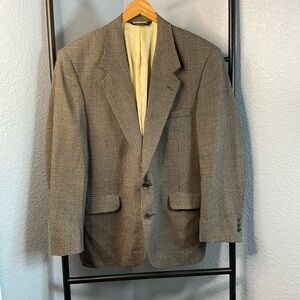 Botany 500 Wool Brown and tan vintage 90s houndstooth blazer blazer 48R